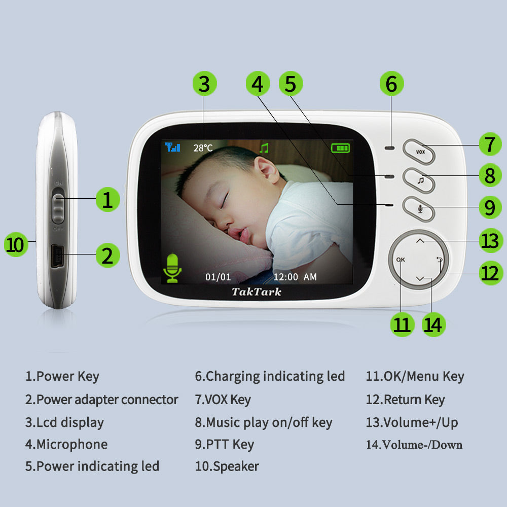 3.2 Inch Digital Baby Care Device Monitor