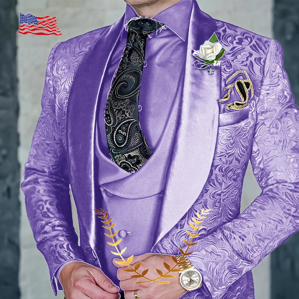 Formal Floral Men's Wedding Suit