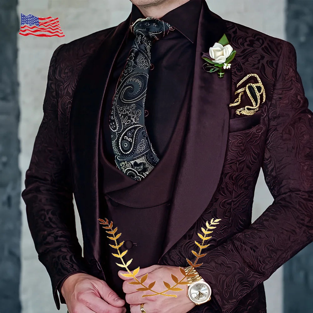 Formal Floral Men's Wedding Suit