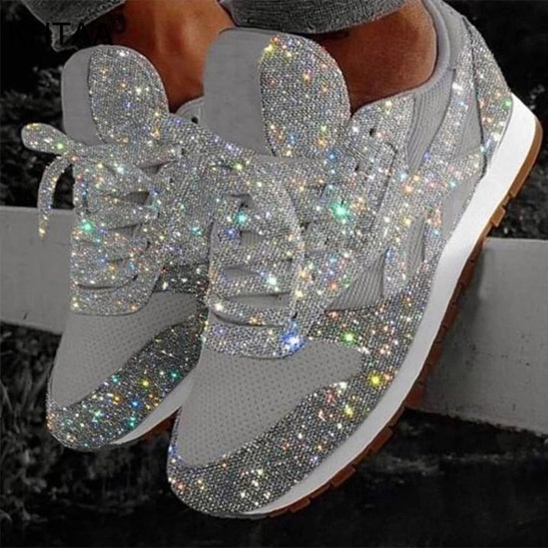 Shoe - Flat Glitter Sneakers