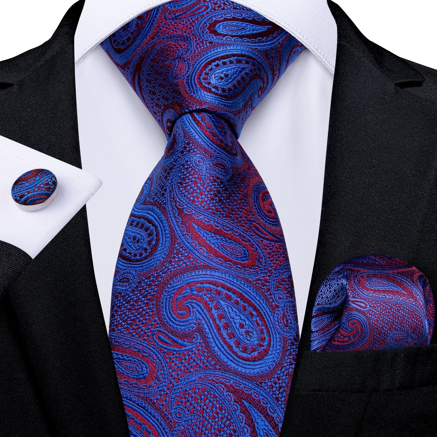 Men Tie Gold Blue Paisley