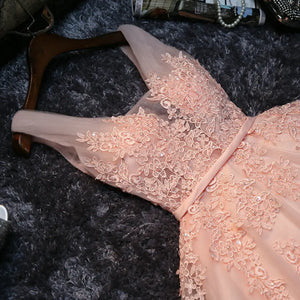 Dress - Elegant Pearl Pink Prom Dress