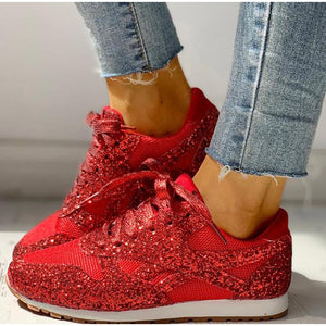 Shoe - Flat Glitter Sneakers