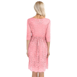 Maternity Dress - Elegant Floral Lace Dress