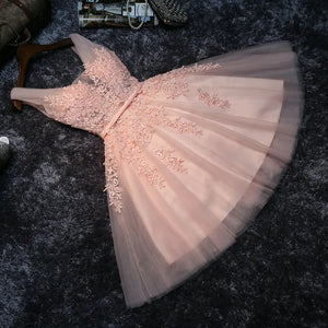 Dress - Elegant Pearl Pink Prom Dress