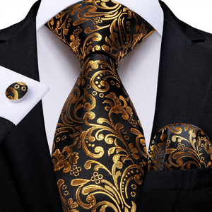 Men Tie Gold Blue Paisley