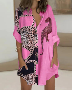 Dress - Leopard Chain Print Dress