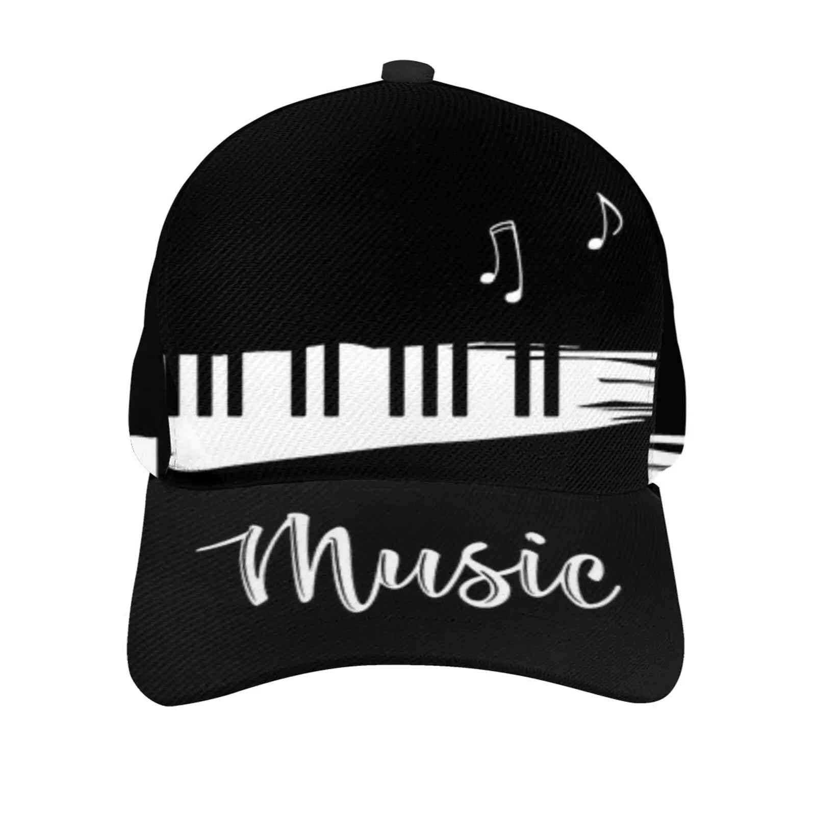 Abstract Piano Keys With Musical Notes Caps