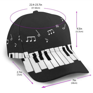 Abstract Piano Keys With Musical Notes Caps