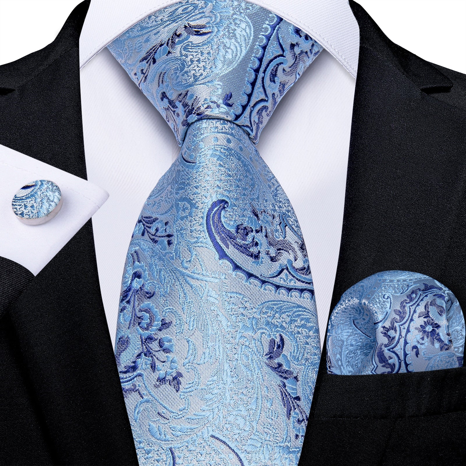 Men Tie Gold Blue Paisley