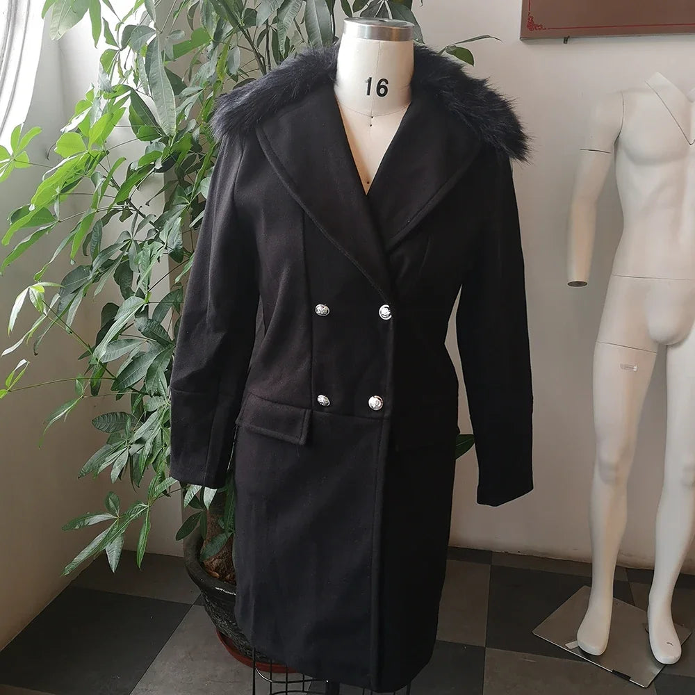 Coat - Men's Long Fur Collar Coat