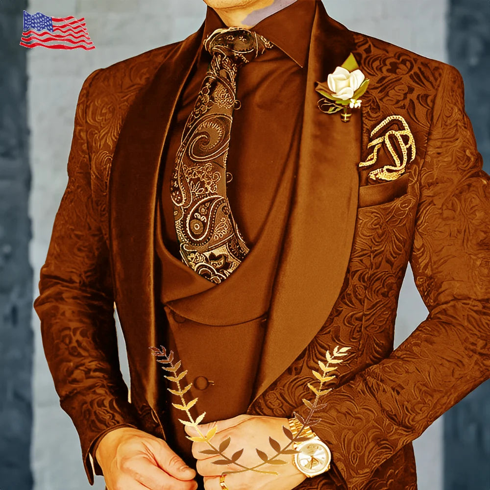 Formal Floral Men's Wedding Suit