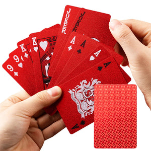 Red plastic playing cards