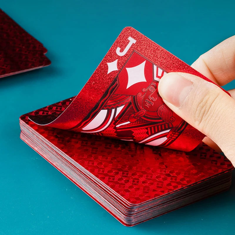 Red plastic playing cards