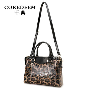 Genuine Leather Leopard Women's Bag