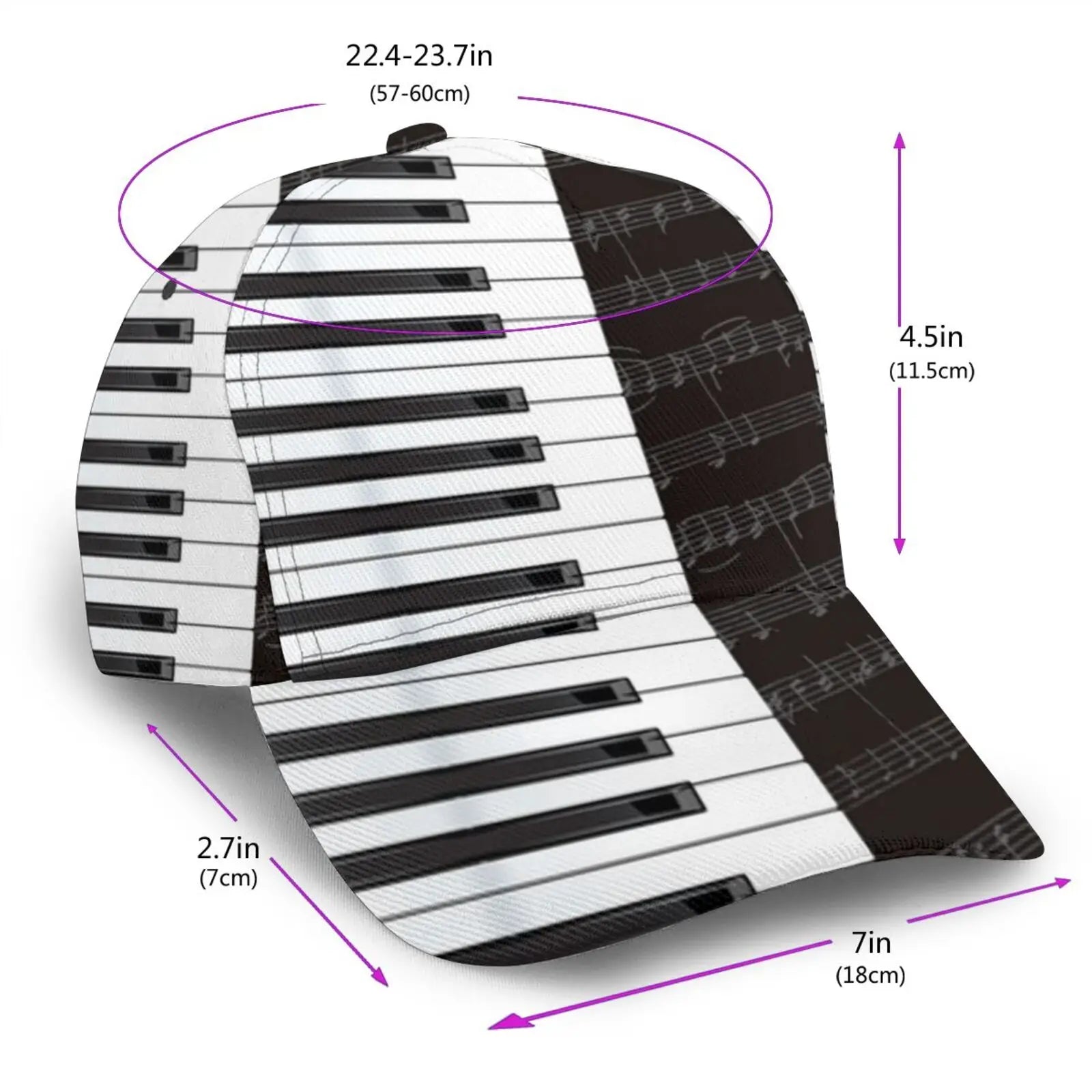 Abstract Piano Keys With Musical Notes Caps