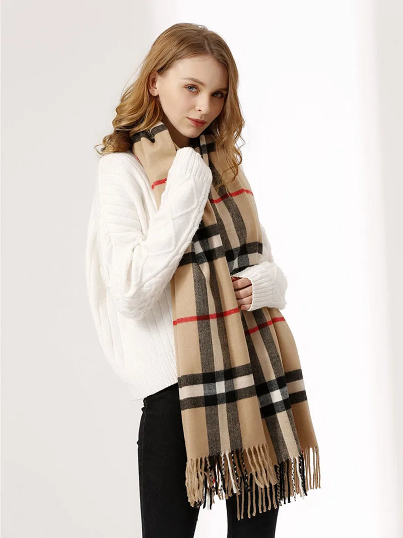 Fashion Plaid Cashmere Scarf