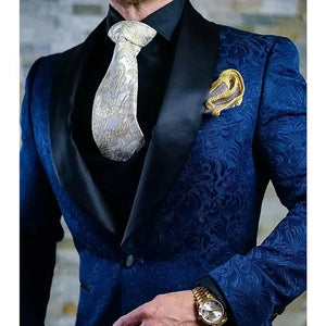 Men Suits  Jacquard Weave Suit