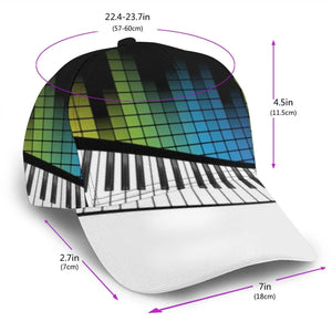 Abstract Piano Keys With Musical Notes Caps