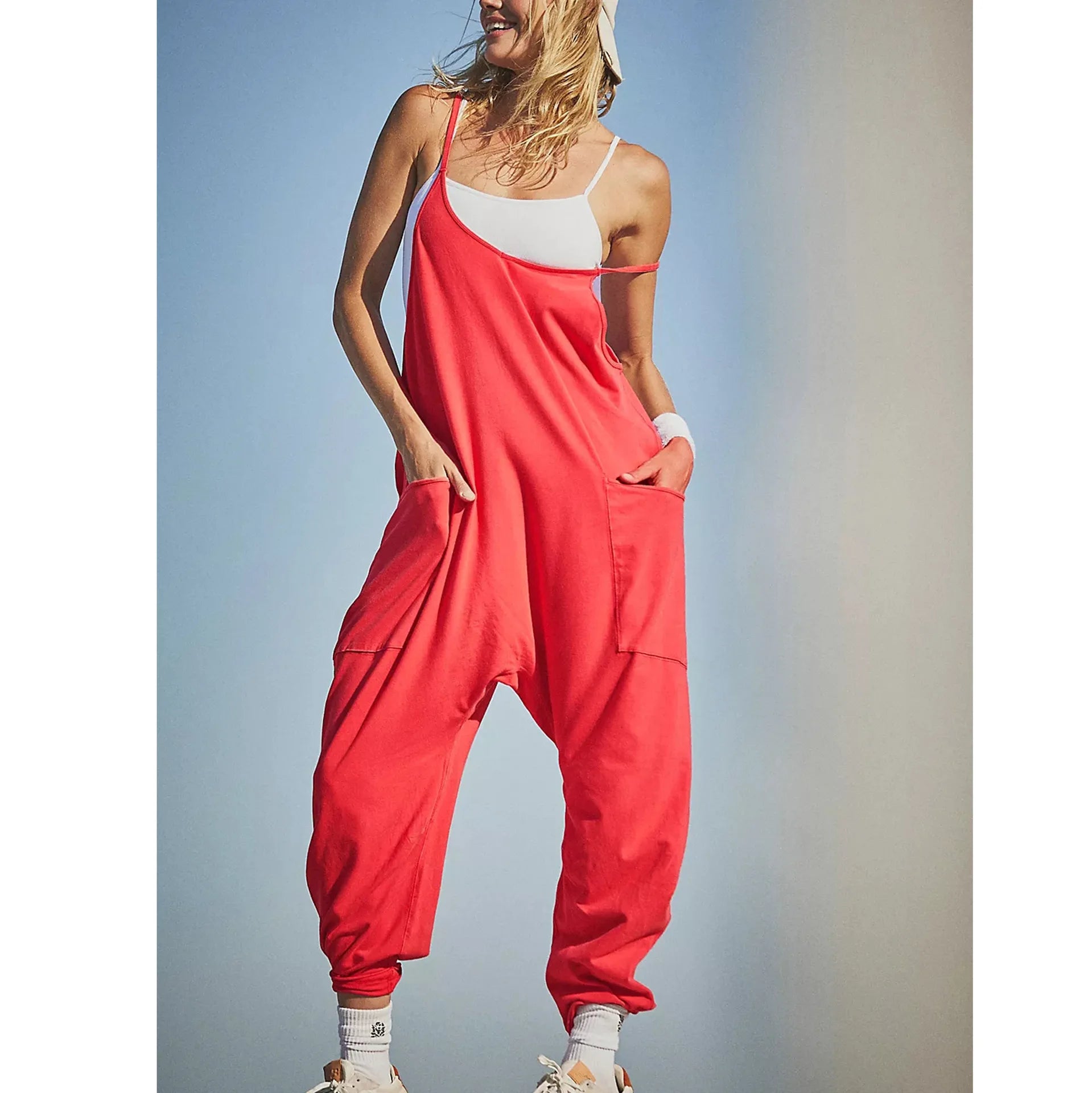 Romper - Casual Loose Jumpsuits with Spaghetti Straps