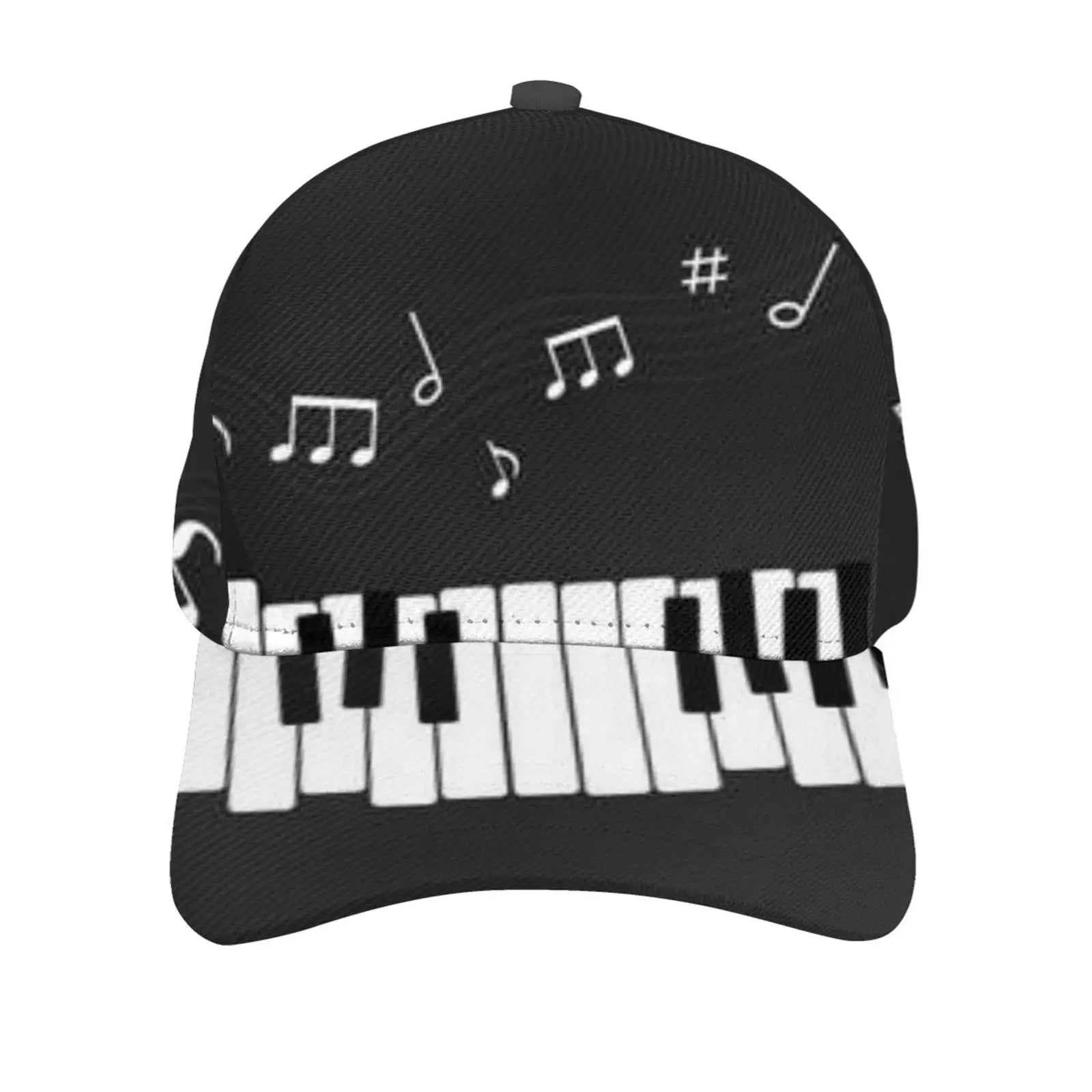 Abstract Piano Keys With Musical Notes Caps