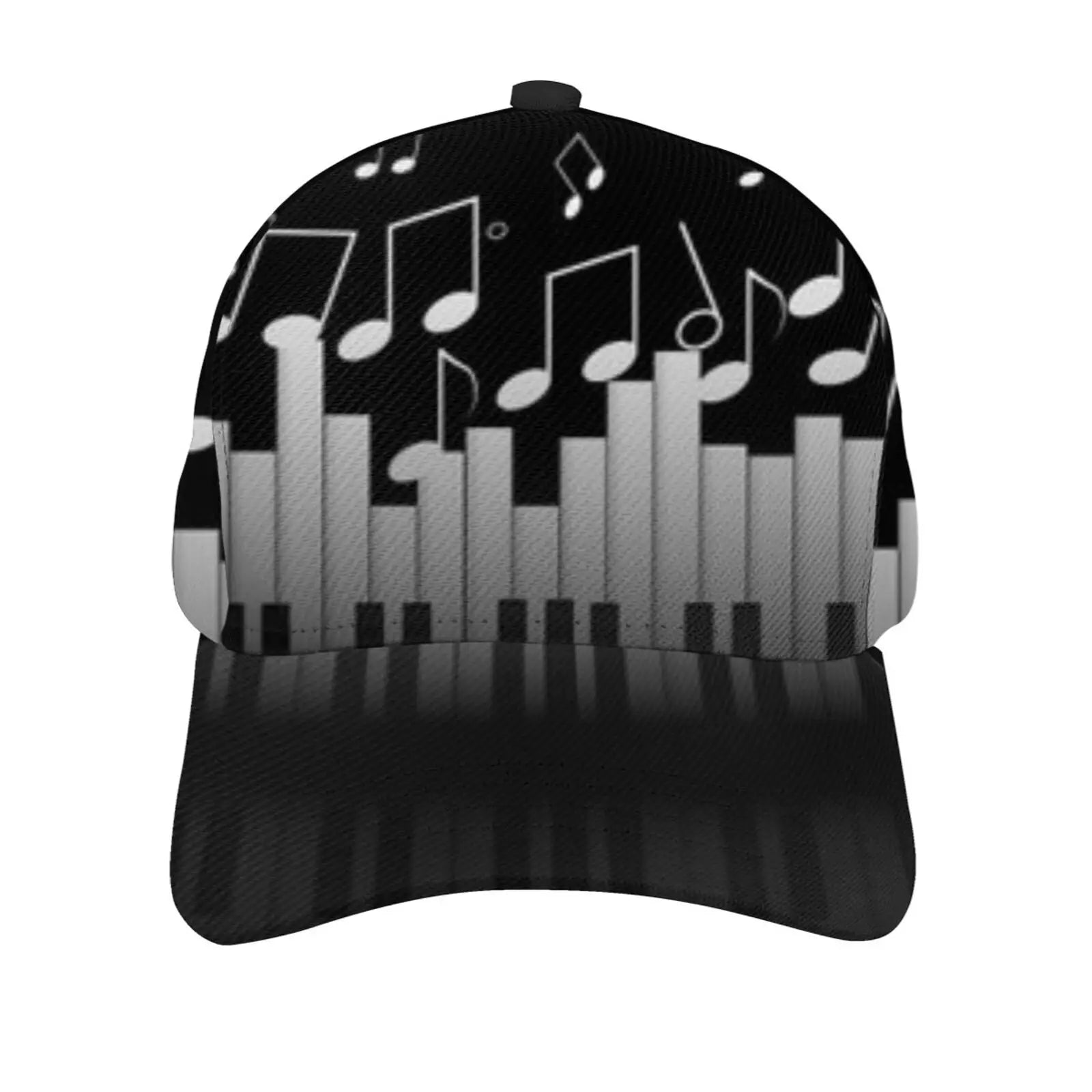 Abstract Piano Keys With Musical Notes Caps