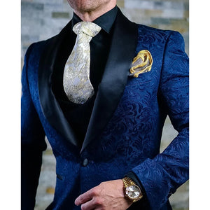 Men Suits  Jacquard Weave Suit