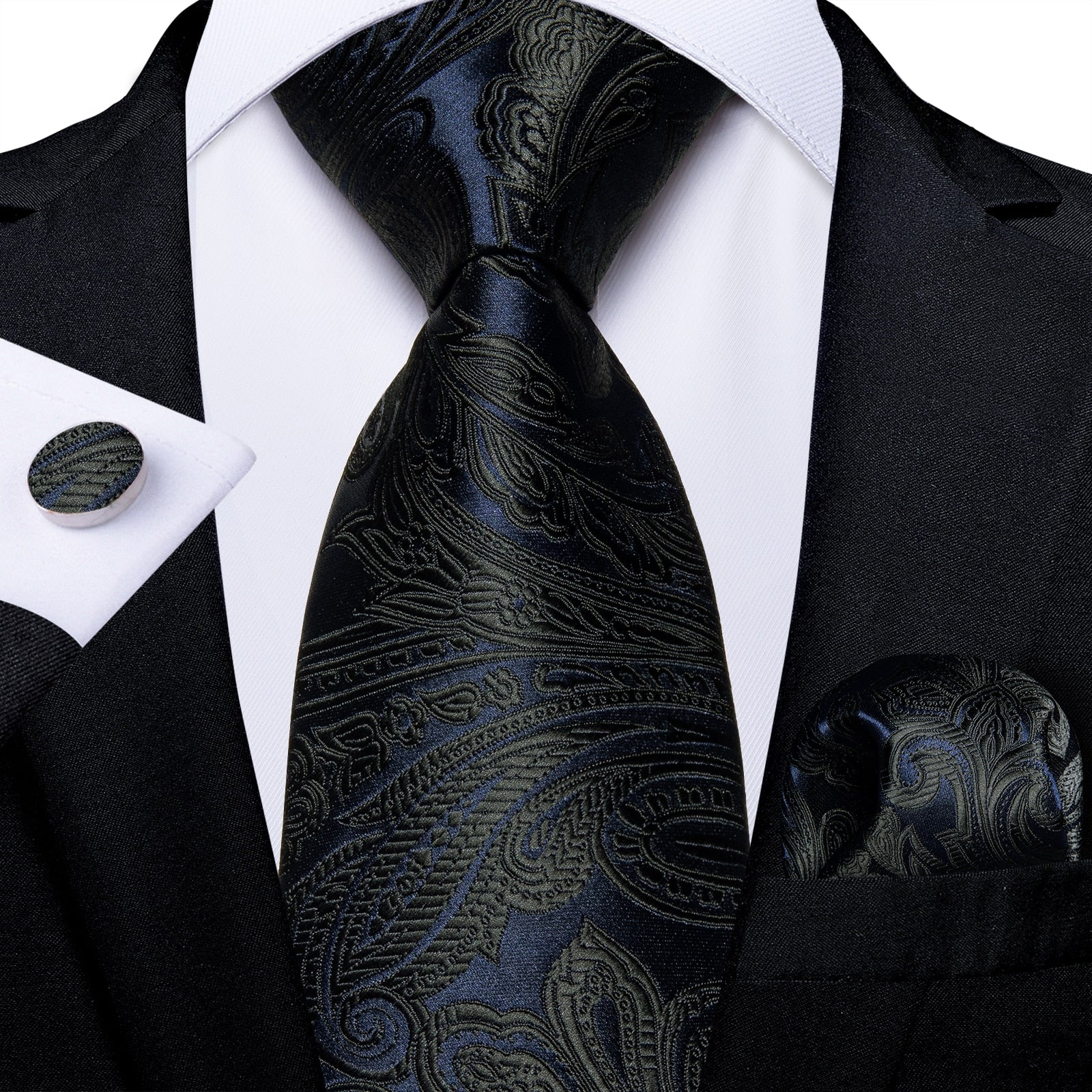 Men Tie Gold Blue Paisley