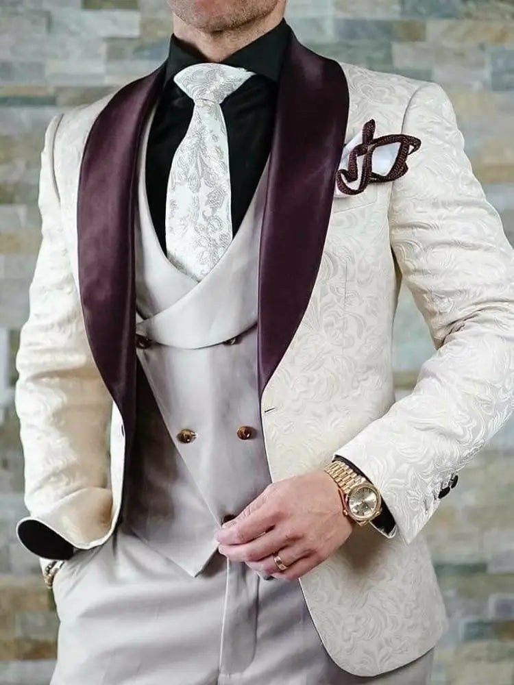 Formal Floral Men's Wedding Suit