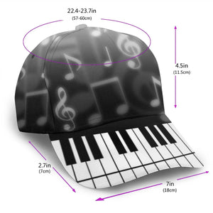 Abstract Piano Keys With Musical Notes Caps