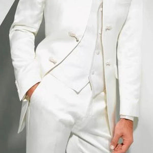 Long White Tunic Men Suits for Groom Wedding