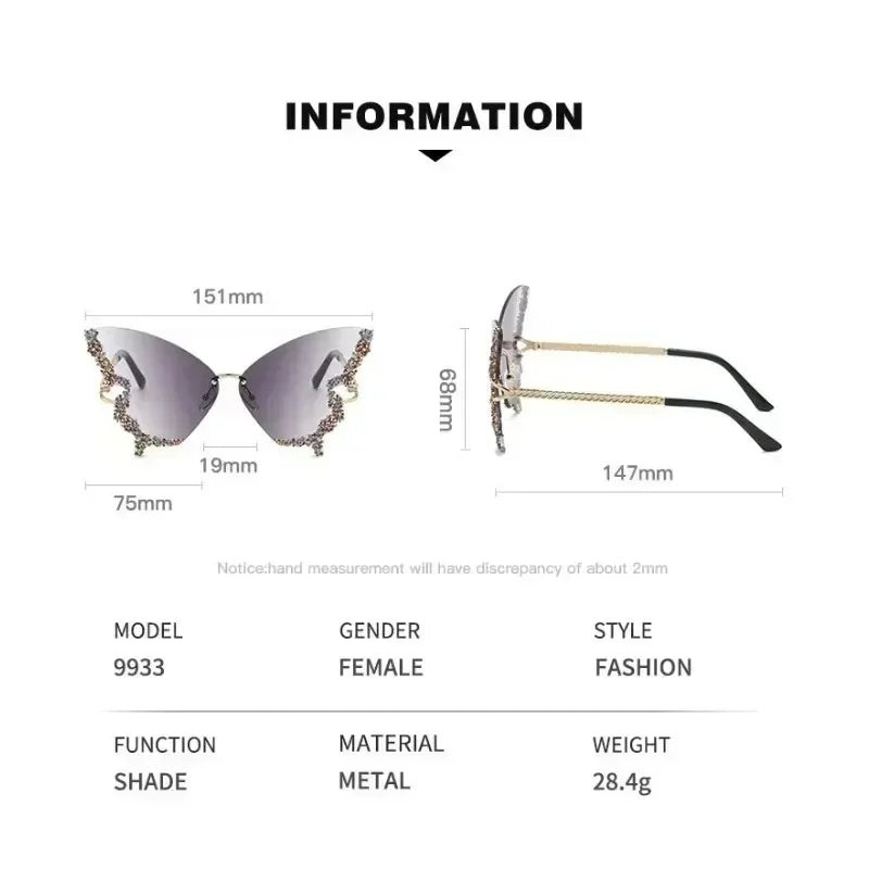 Luxury Diamond Butterfly Sunglasses