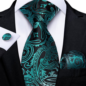 Men Tie Gold Blue Paisley