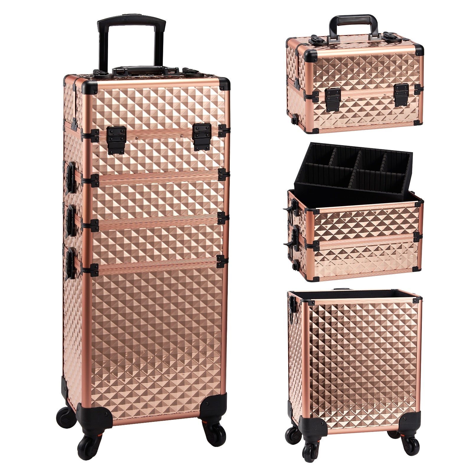 Makeup Luggage -  4 in 1 Detachable Trolley Case