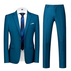 Men Suit - Jacket Vest Pants Single-breasted Slim