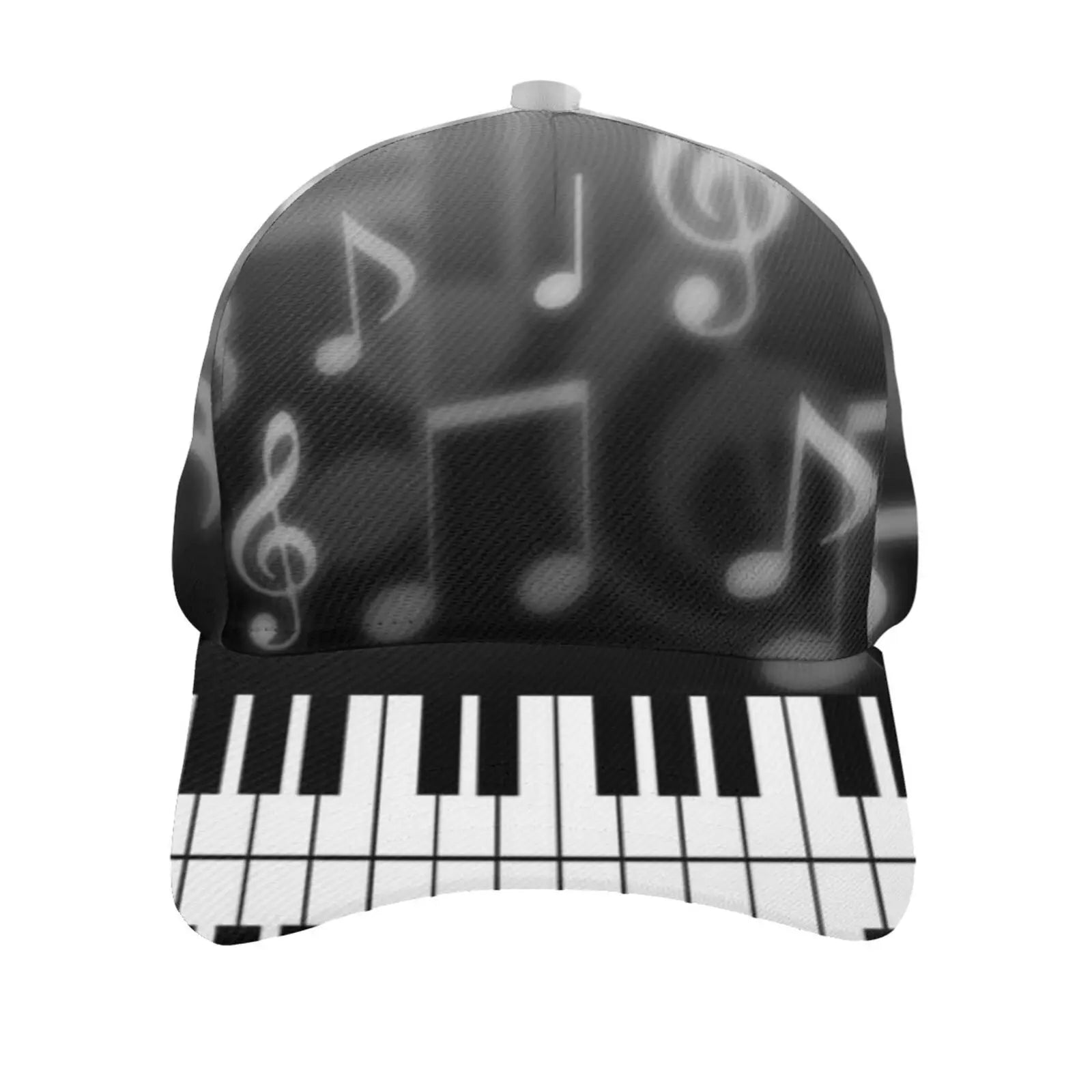 Abstract Piano Keys With Musical Notes Caps