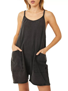 Romper - Casual Loose Jumpsuits with Spaghetti Straps