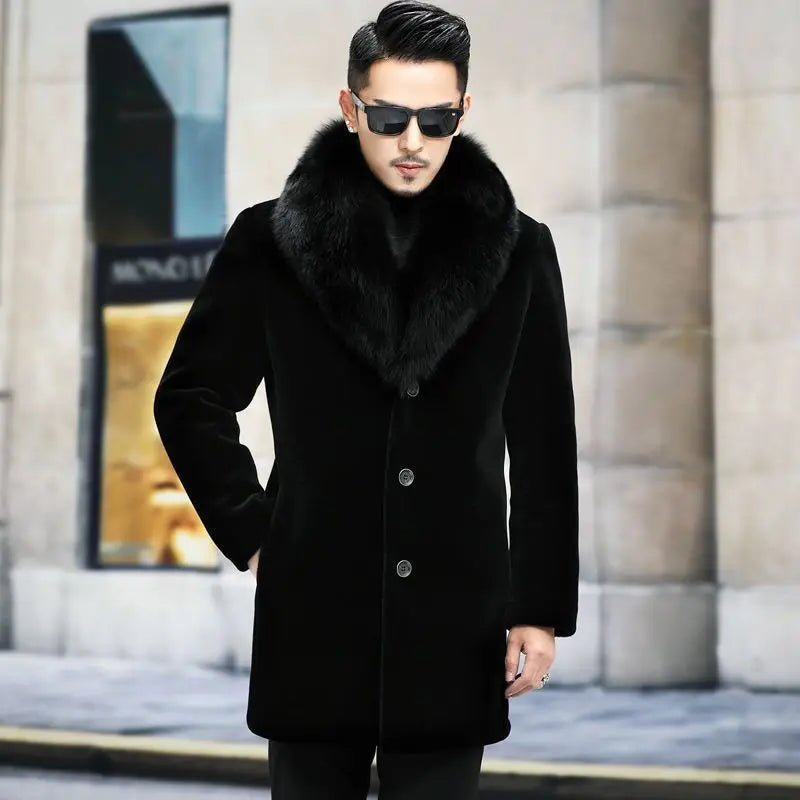 Coat - Fur coat with wide collar