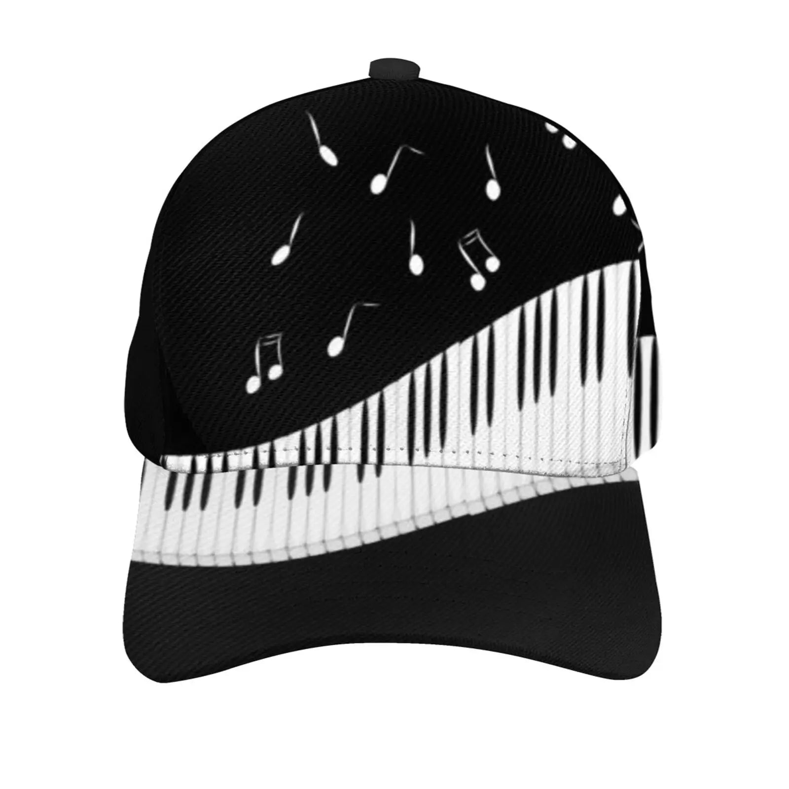 Abstract Piano Keys With Musical Notes Caps