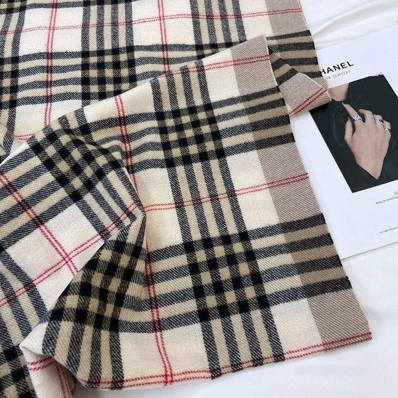 Fashion Plaid Cashmere Scarf