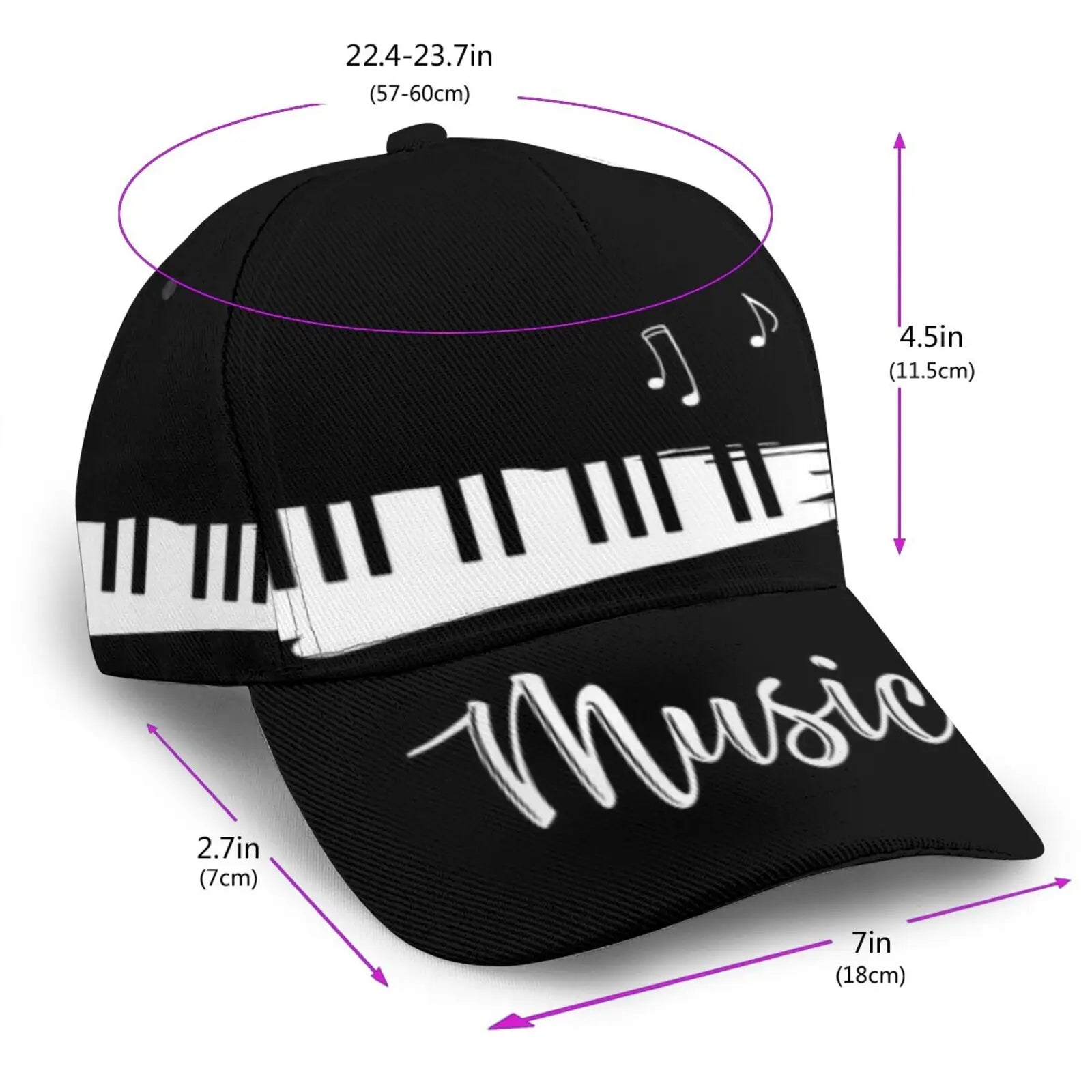 Abstract Piano Keys With Musical Notes Caps