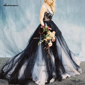 Wedding Dress - Black And White Gothic Wedding Dress