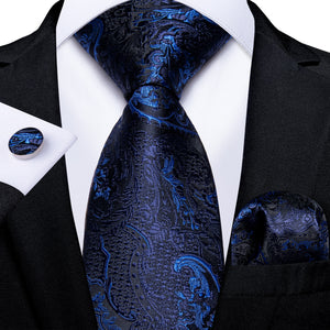 Men Tie Gold Blue Paisley