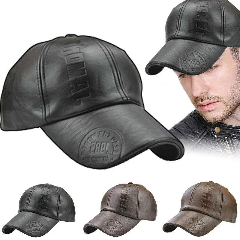 Hat - Leather Baseball Cap