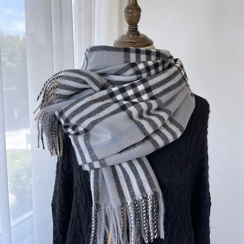 Fashion Plaid Cashmere Scarf