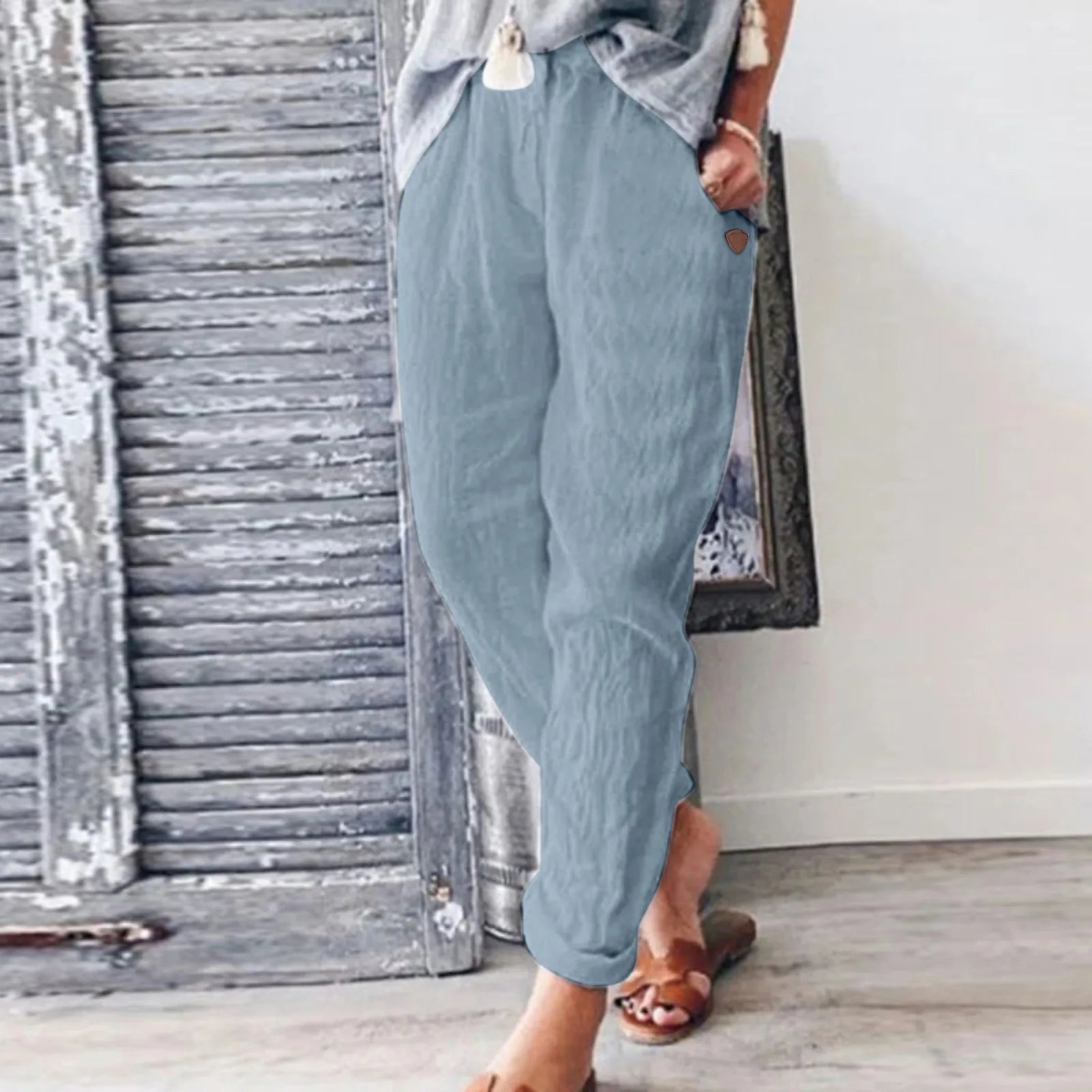 Pants -White Cotton Linen Pants