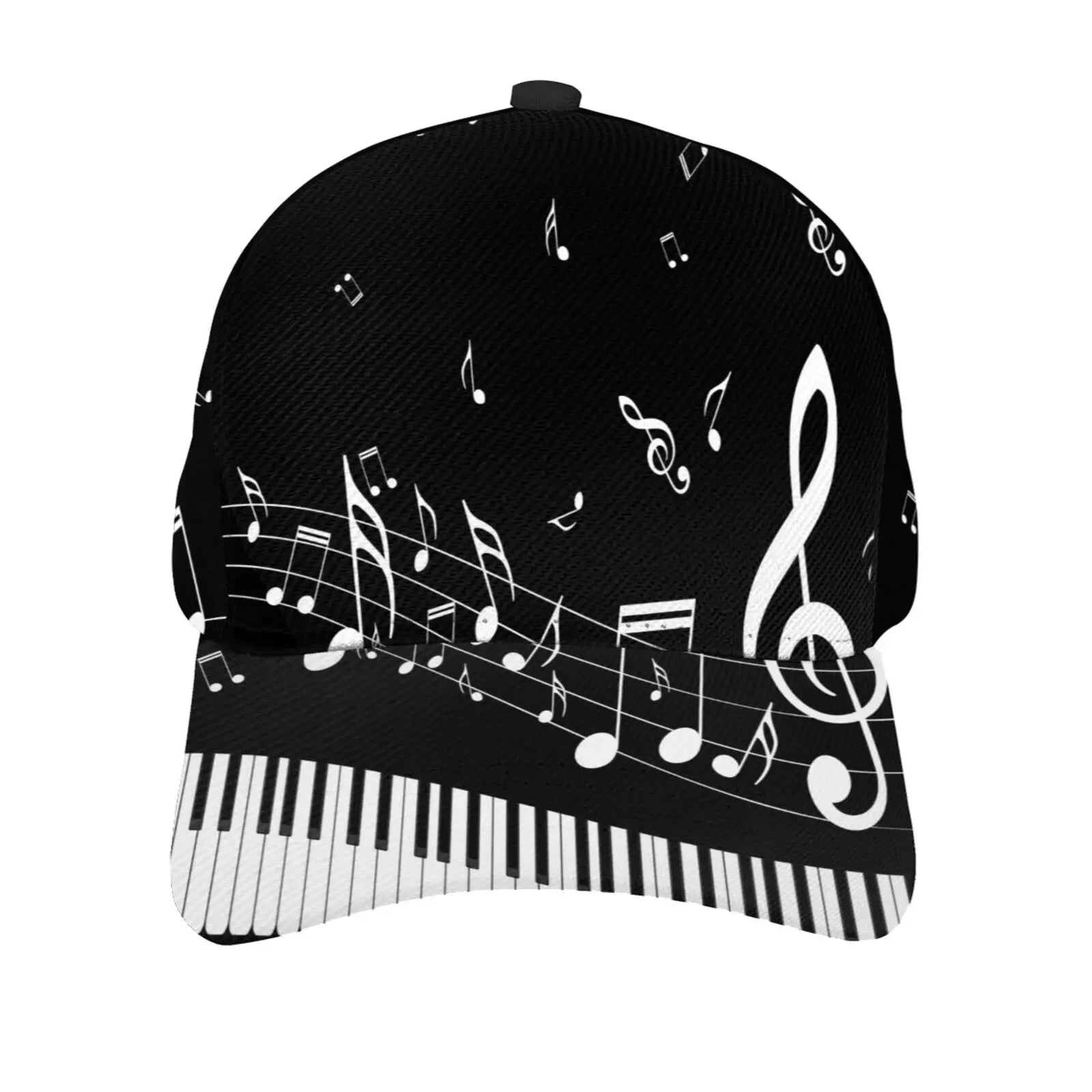 Abstract Piano Keys With Musical Notes Caps