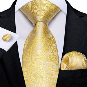 Men Tie Gold Blue Paisley