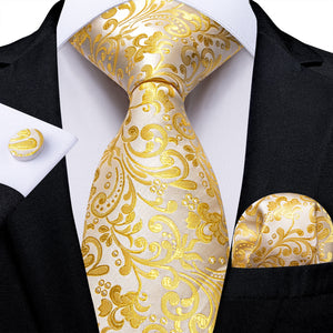 Men Tie Gold Blue Paisley