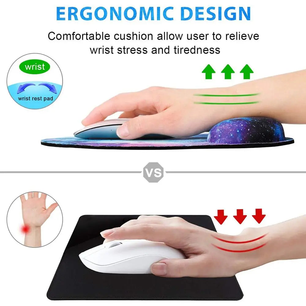 Mouse Pad - Silicone Ergonomic Hand Support Non Slip Gaming Mouse Pad